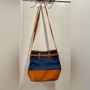 Loulu Stylish Navy and Tan Women's Bag